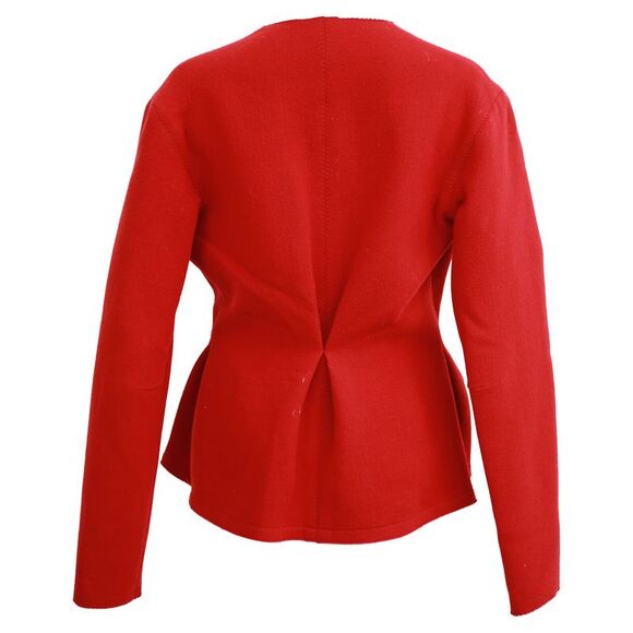 Lanvin Open Peplum Blazer in Red Wool - Picture 3 of 5